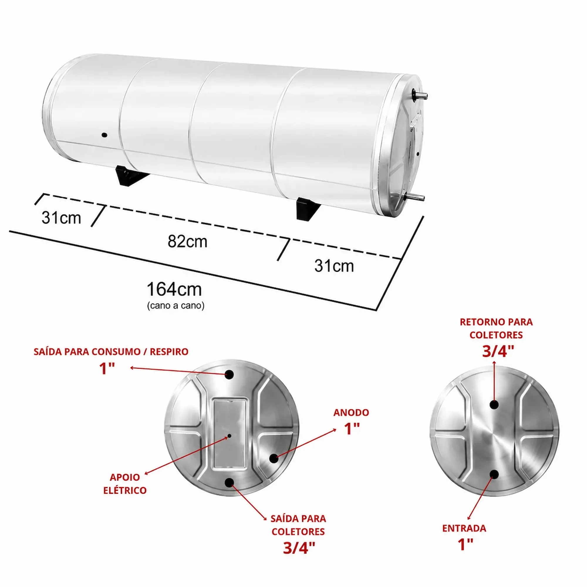 Boiler 400L Alta Pressão em Aço Inox 316 com Ânodo de Sacrifício - Imagem 6