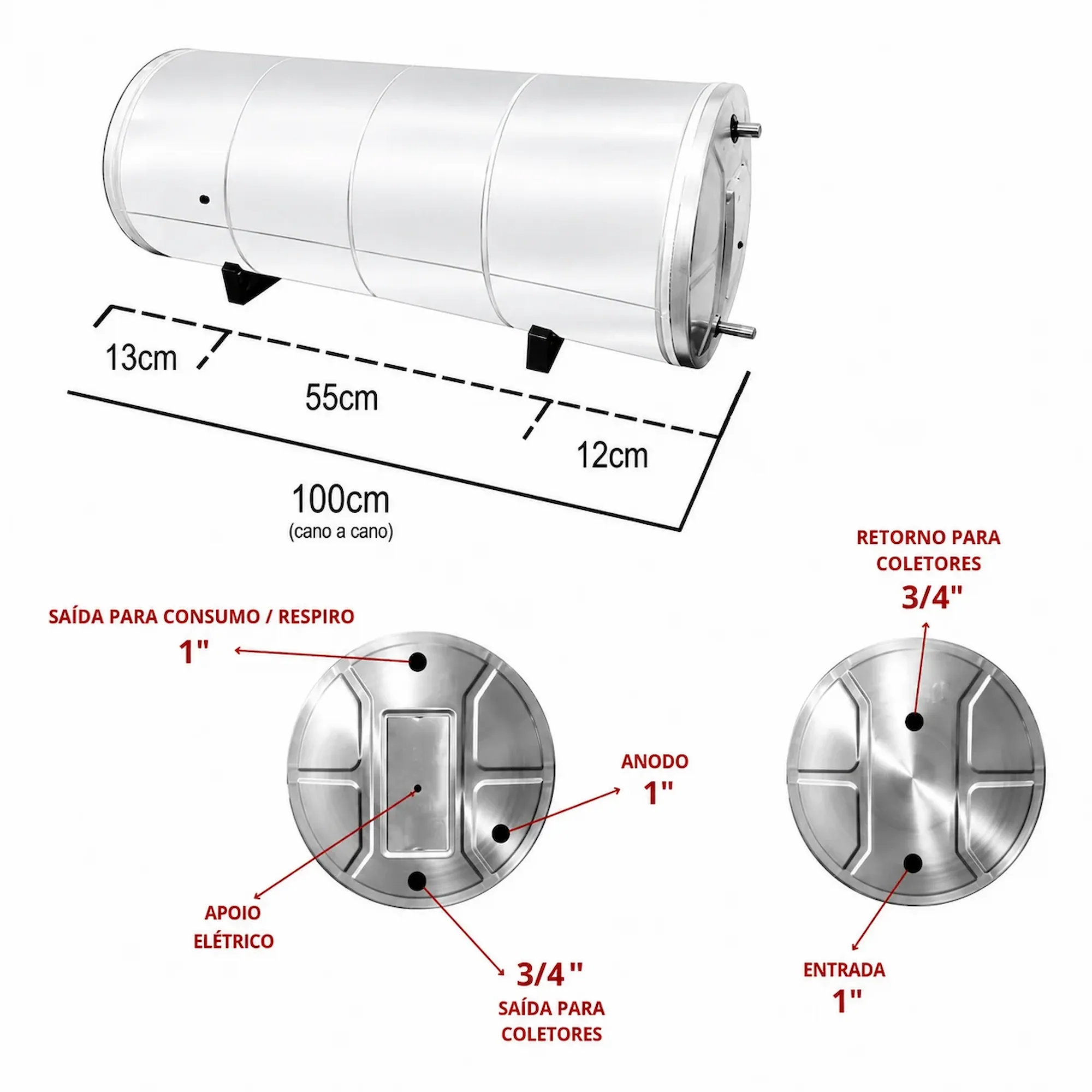 Boiler 200L Alta Pressão em Aço Inox 316 com Ânodo de Sacrifício - Imagem 6