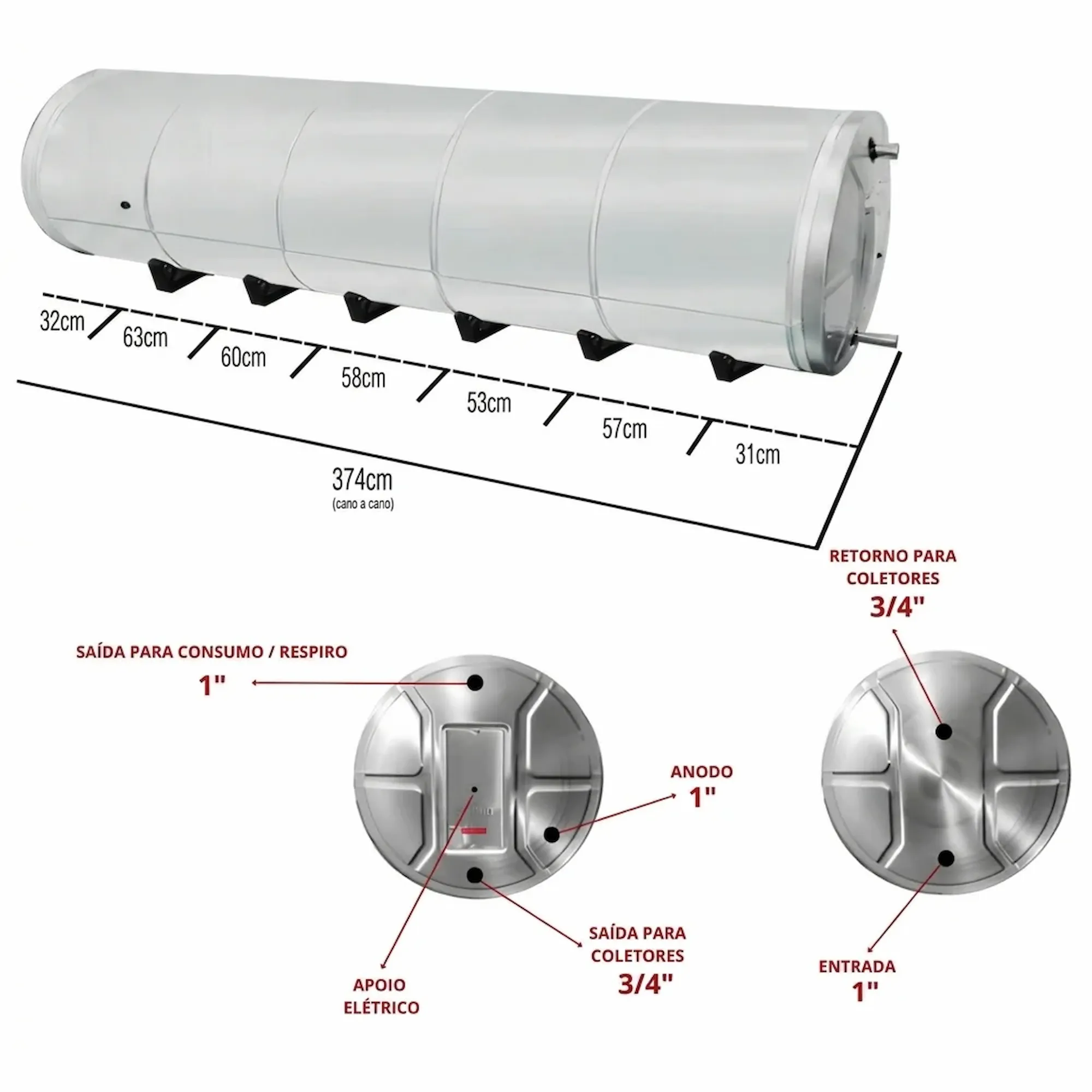 Boiler 1020L Aço Inox 316 para Água Salobra e Poço D68 - Imagem 6