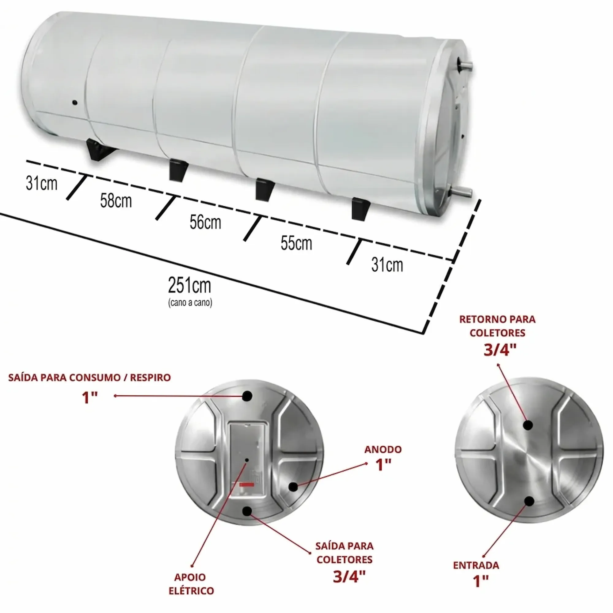 Boiler 1020L Aço Inox 316 para Água Salobra e Poço D81 - Imagem 6