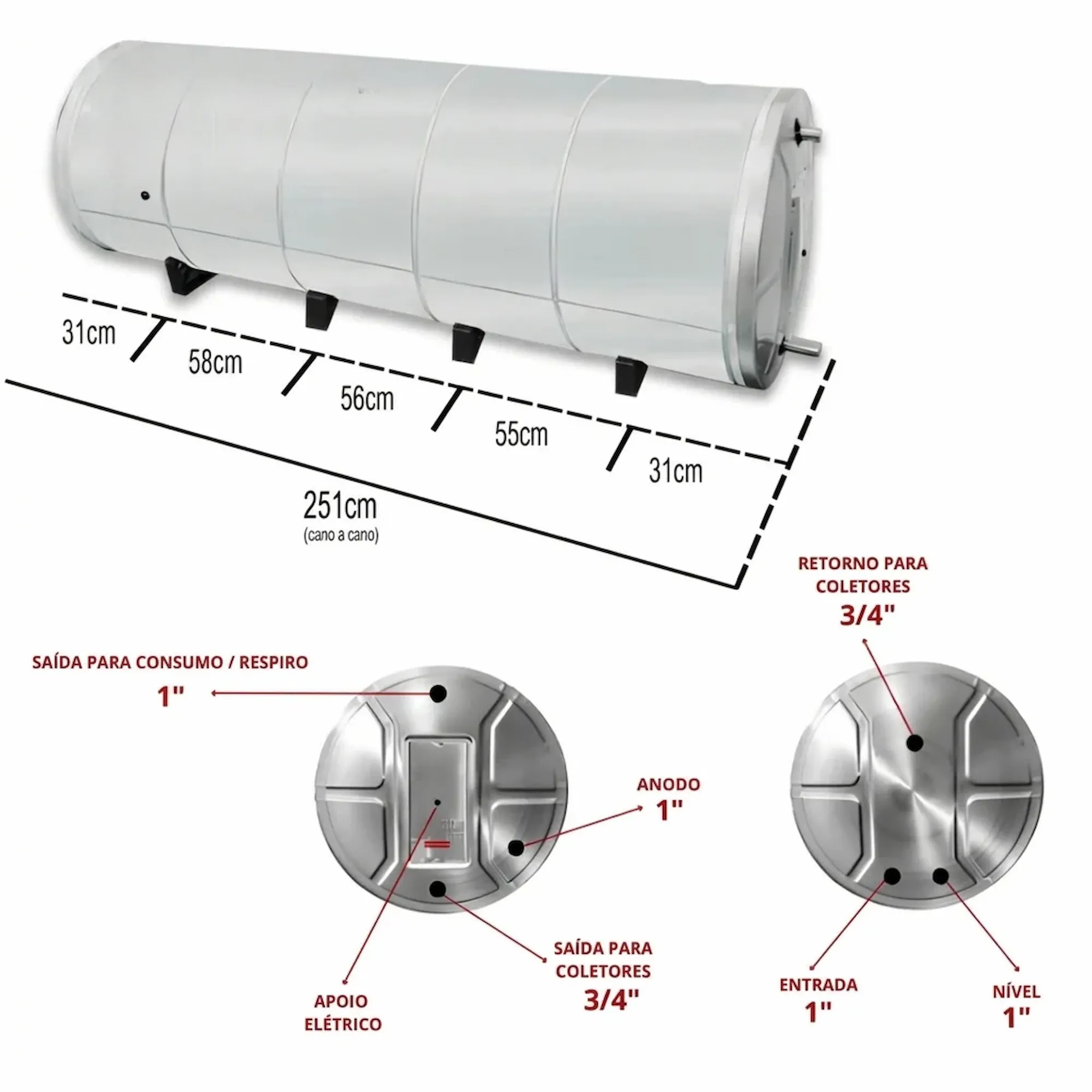 Boiler 1020L De Nível Inox 316 para Água Salobra e Poço D81 - Imagem 6