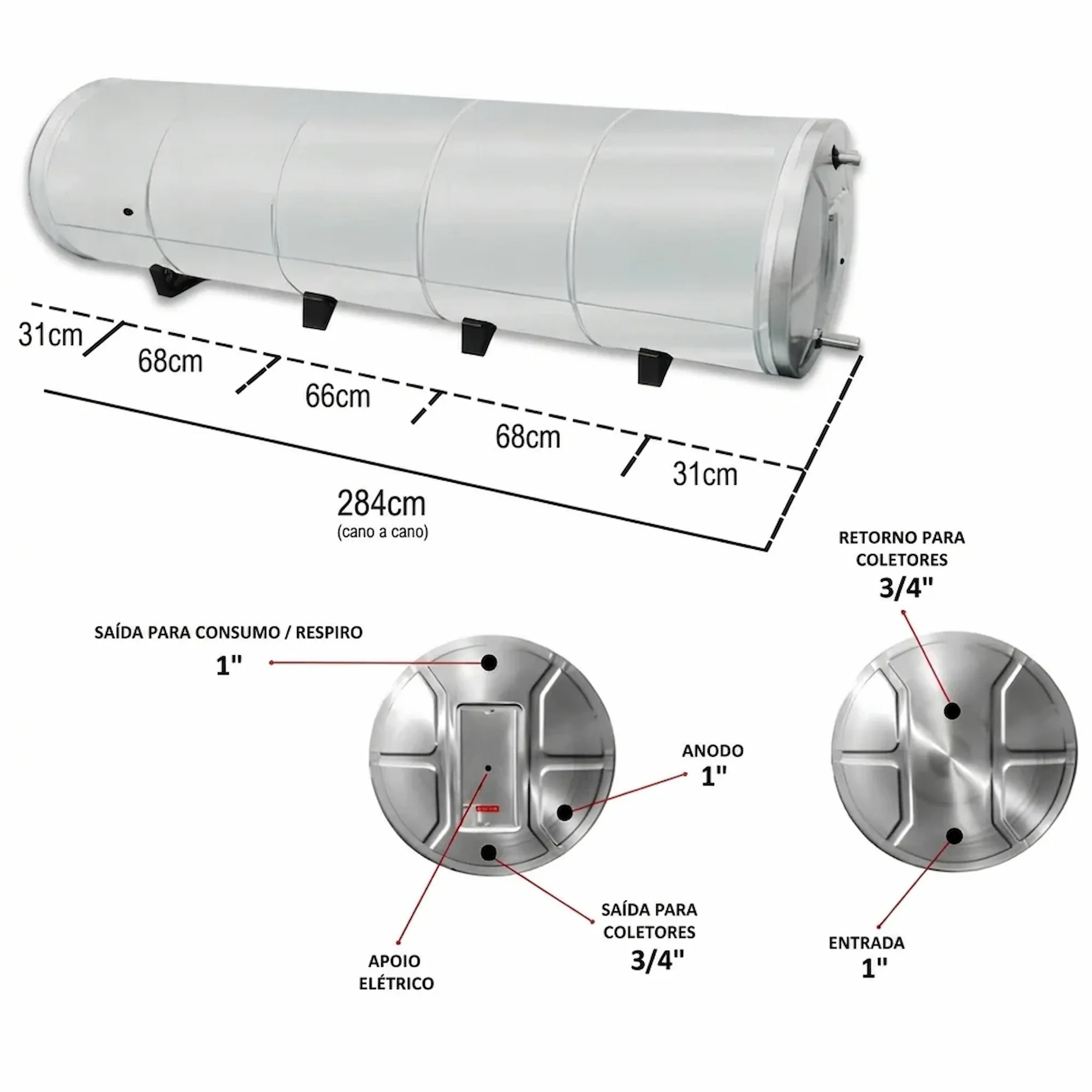 Boiler 800L Aço Inox 316 para Água Salobra e Poço D68 - Imagem 6