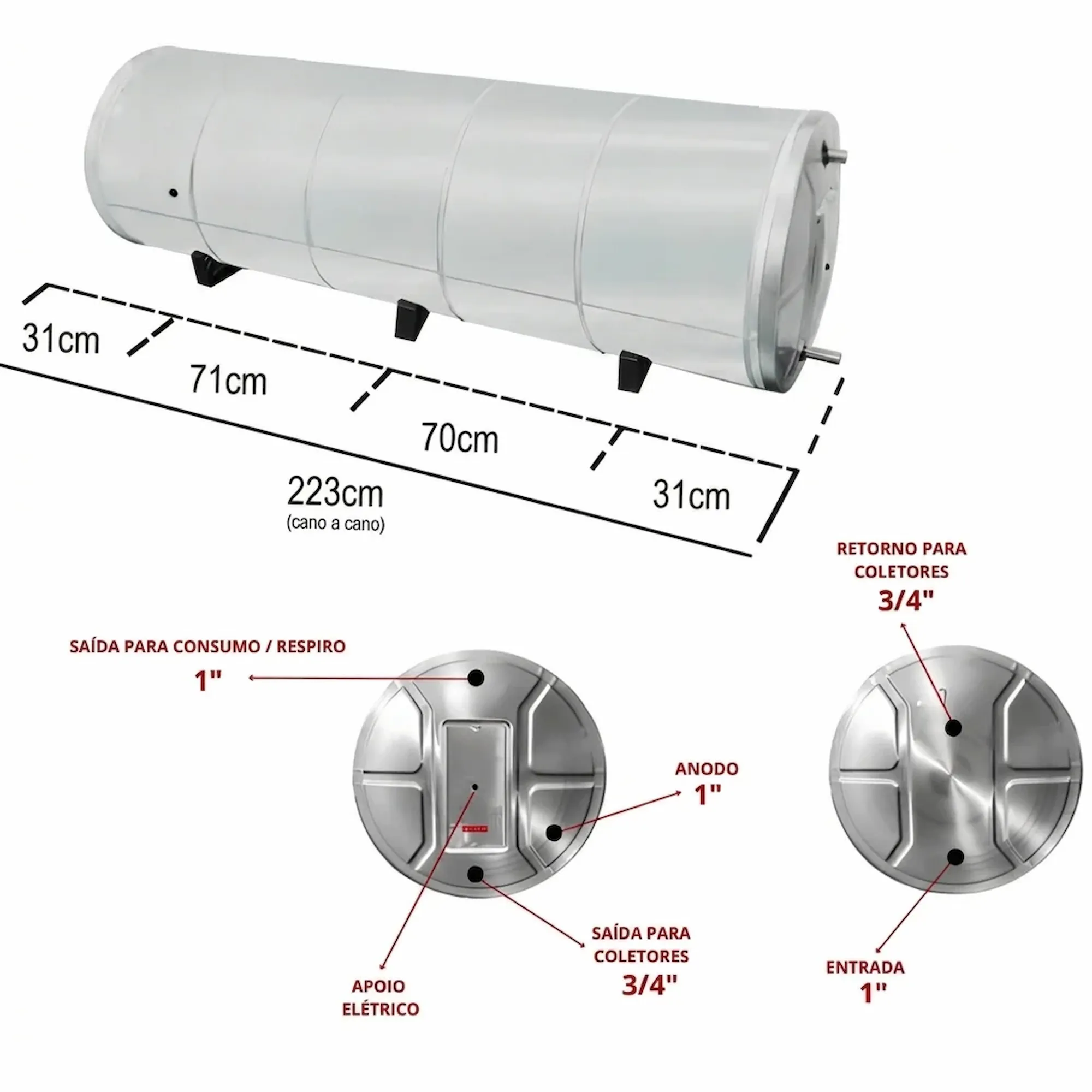 Boiler 600L Aço Inox 316 para Água Salobra e Poço - Imagem 6