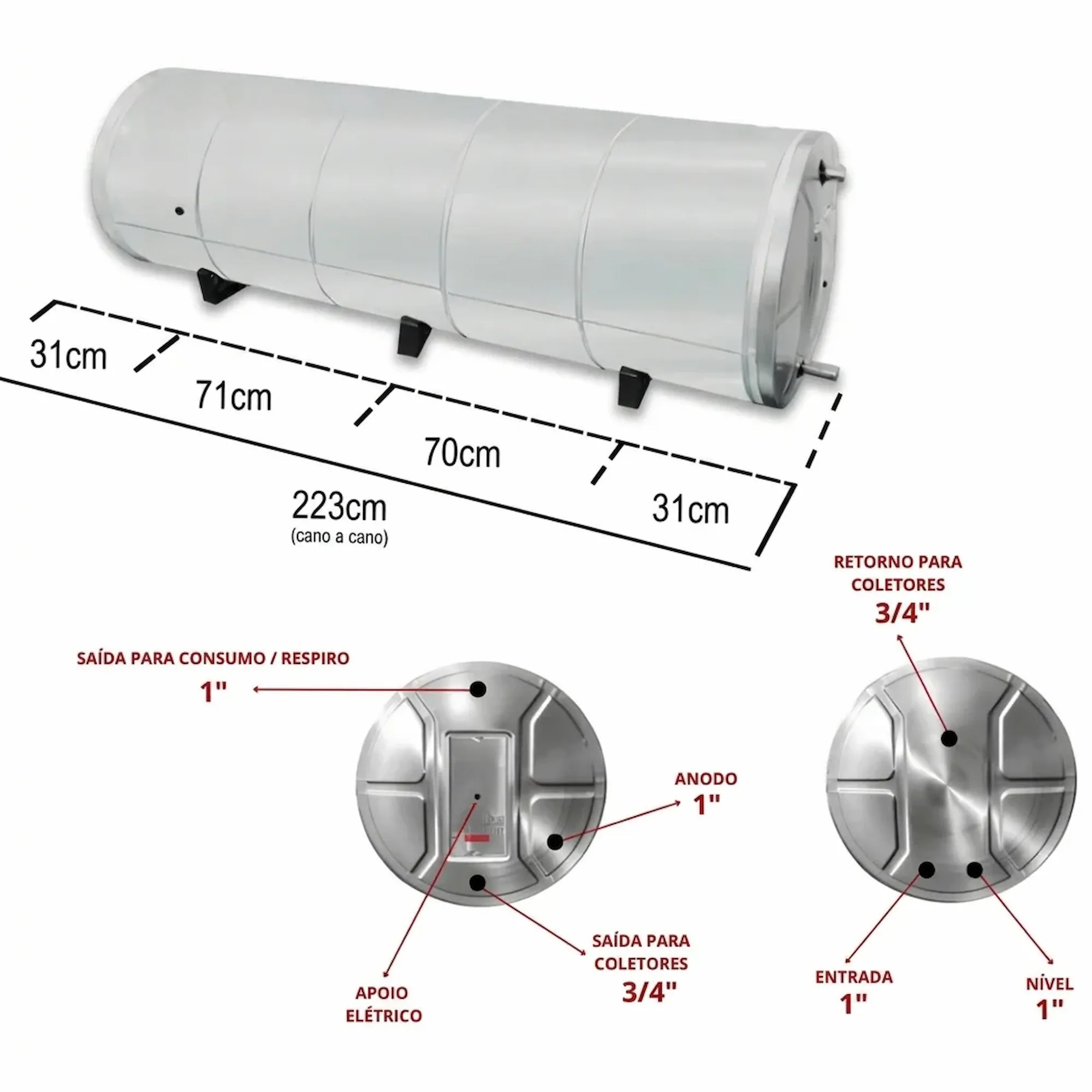 Boiler 600L De Nível Inox 316 para Água Salobra e Poço - Imagem 6